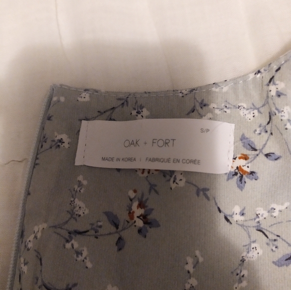 Oak and Fort Blue Floral Midi Dress Size S - Picture 2 of 3